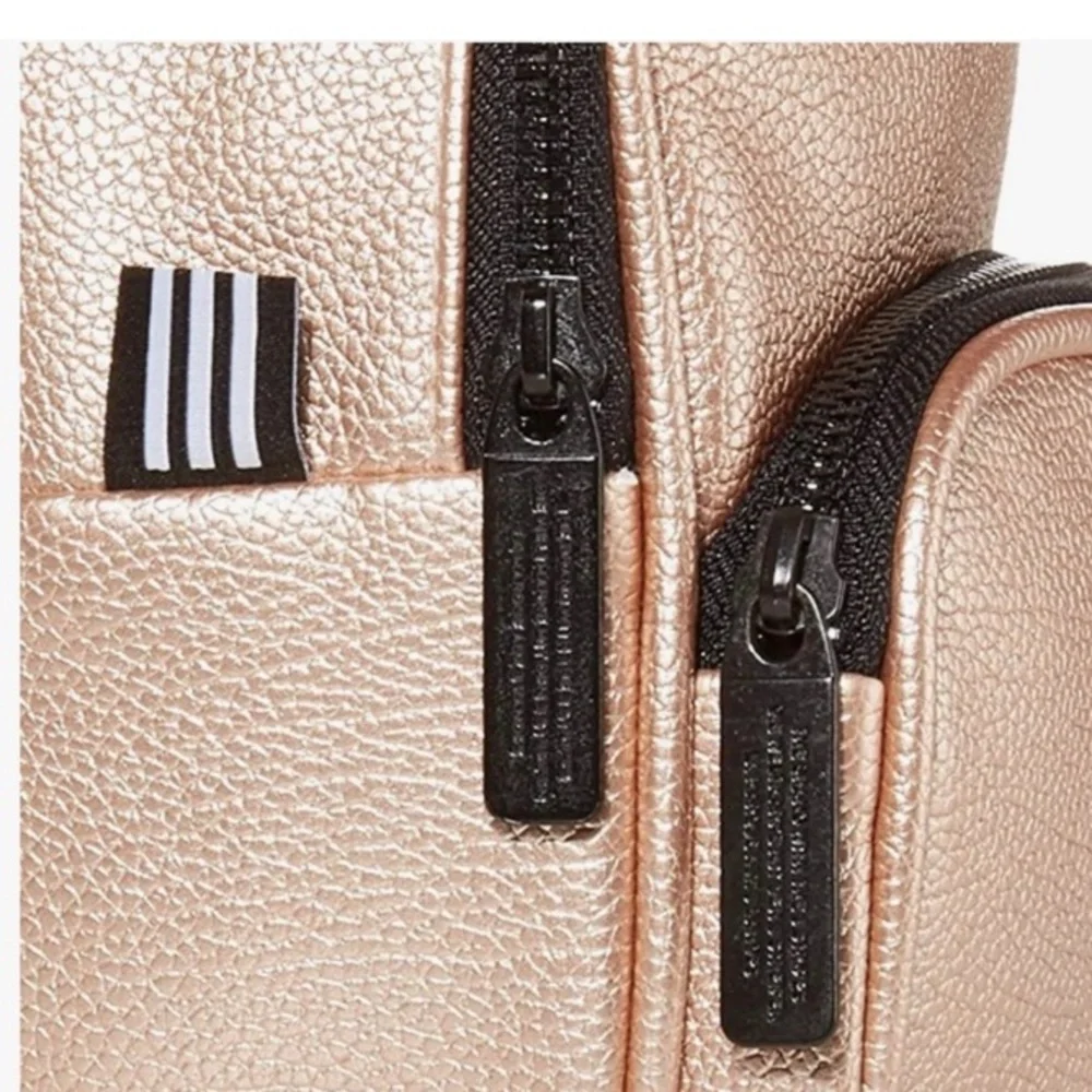 Adidas | Rose Gold Mini Pebbled Faux Leather Backpack
